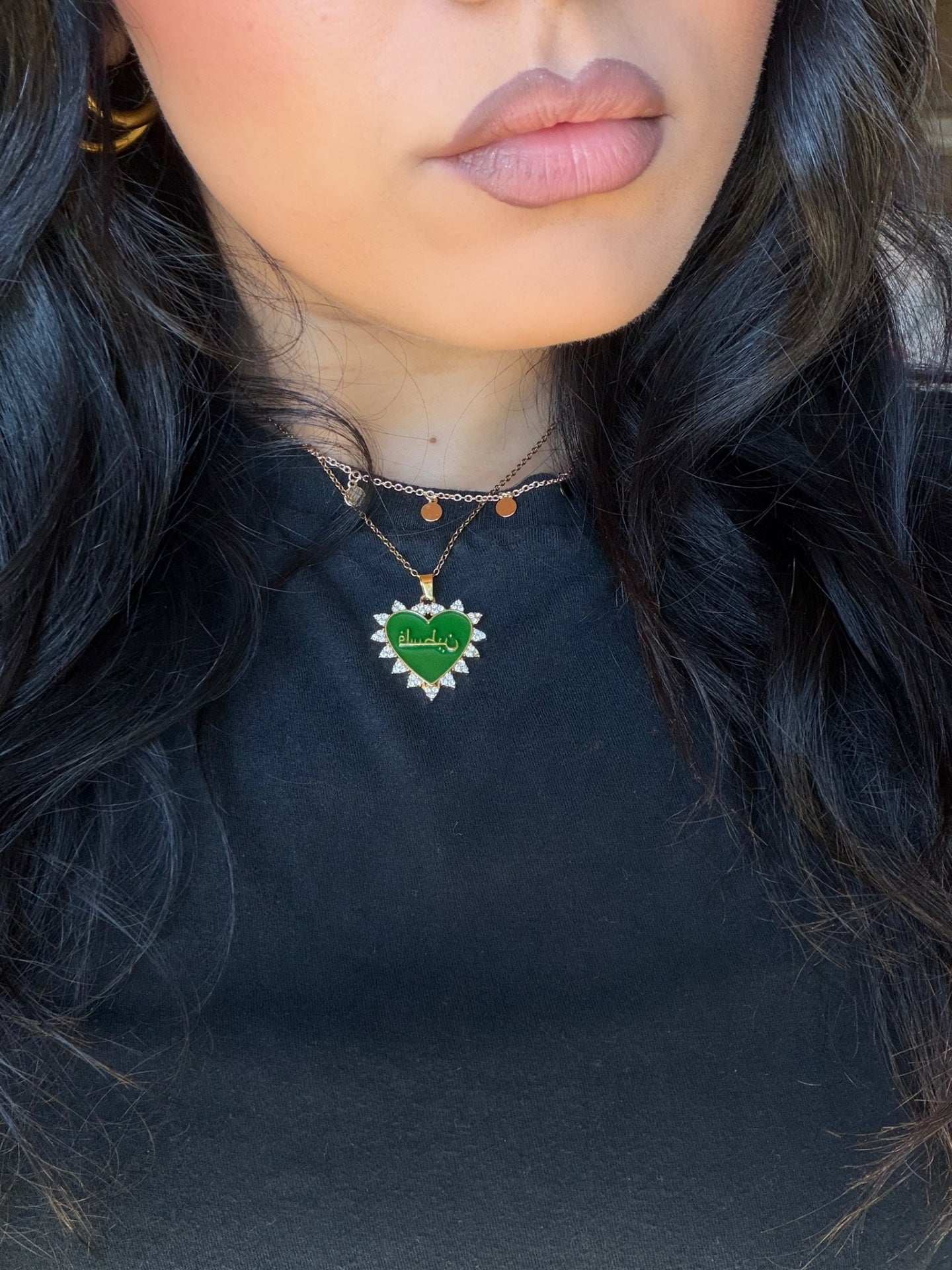 Green Palestine Heart Pendant